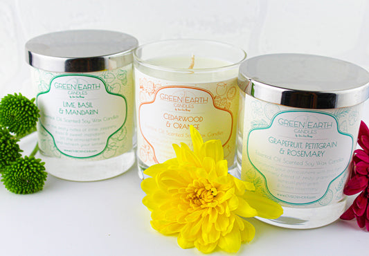 2 Natural Essential Oil Scented Soy Wax Candles For £26