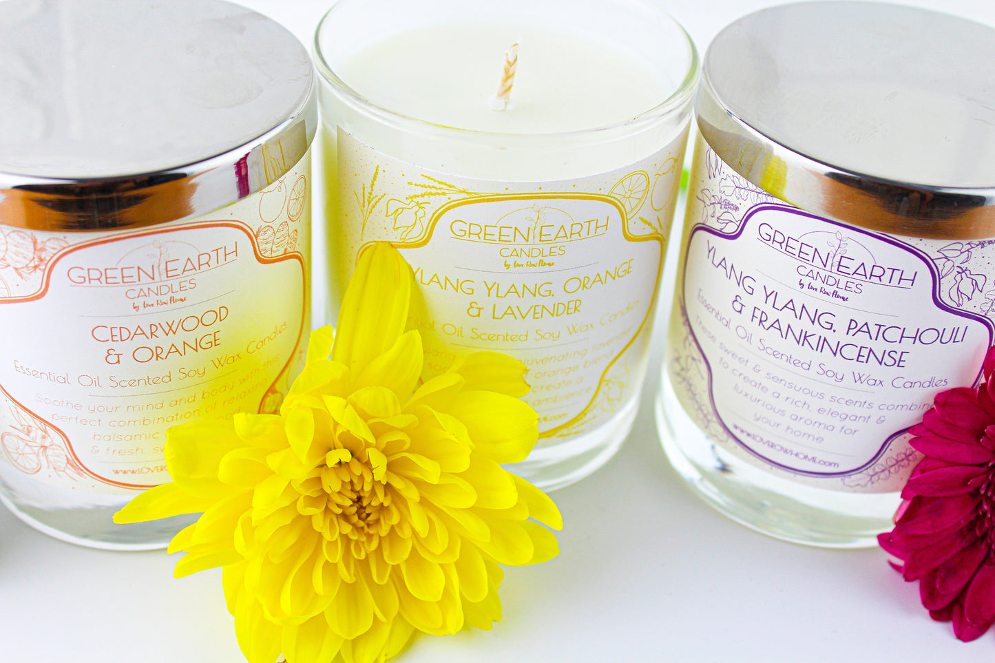 2 Natural Essential Oil Scented Soy Wax Candles For £26
