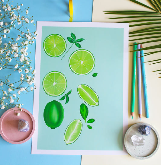 Limes - Citrus Fruits • Wall Art Print