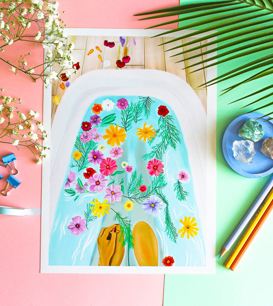 Flower Bath • Wall Art Print