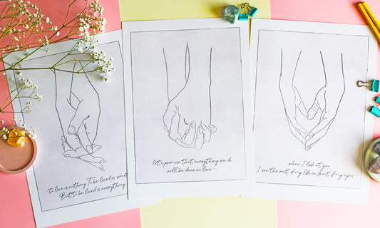 Lovers' Hands Print Set • Wall Art Print