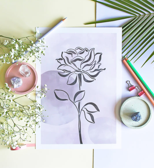 Rose Line Art • Wall Art Print