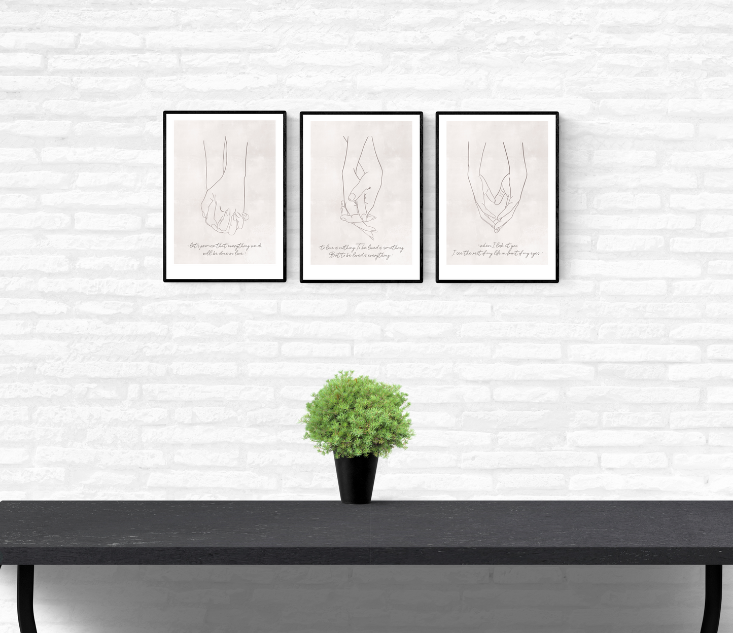 Lovers' Hands Print Set • Wall Art Print