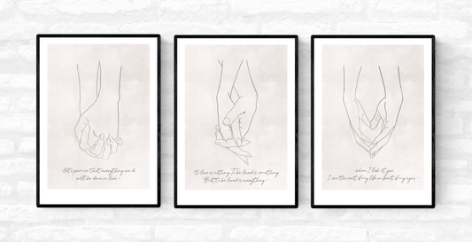 Lovers' Hands Print Set • Wall Art Print