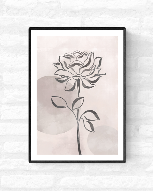 Rose Line Art • Wall Art Print