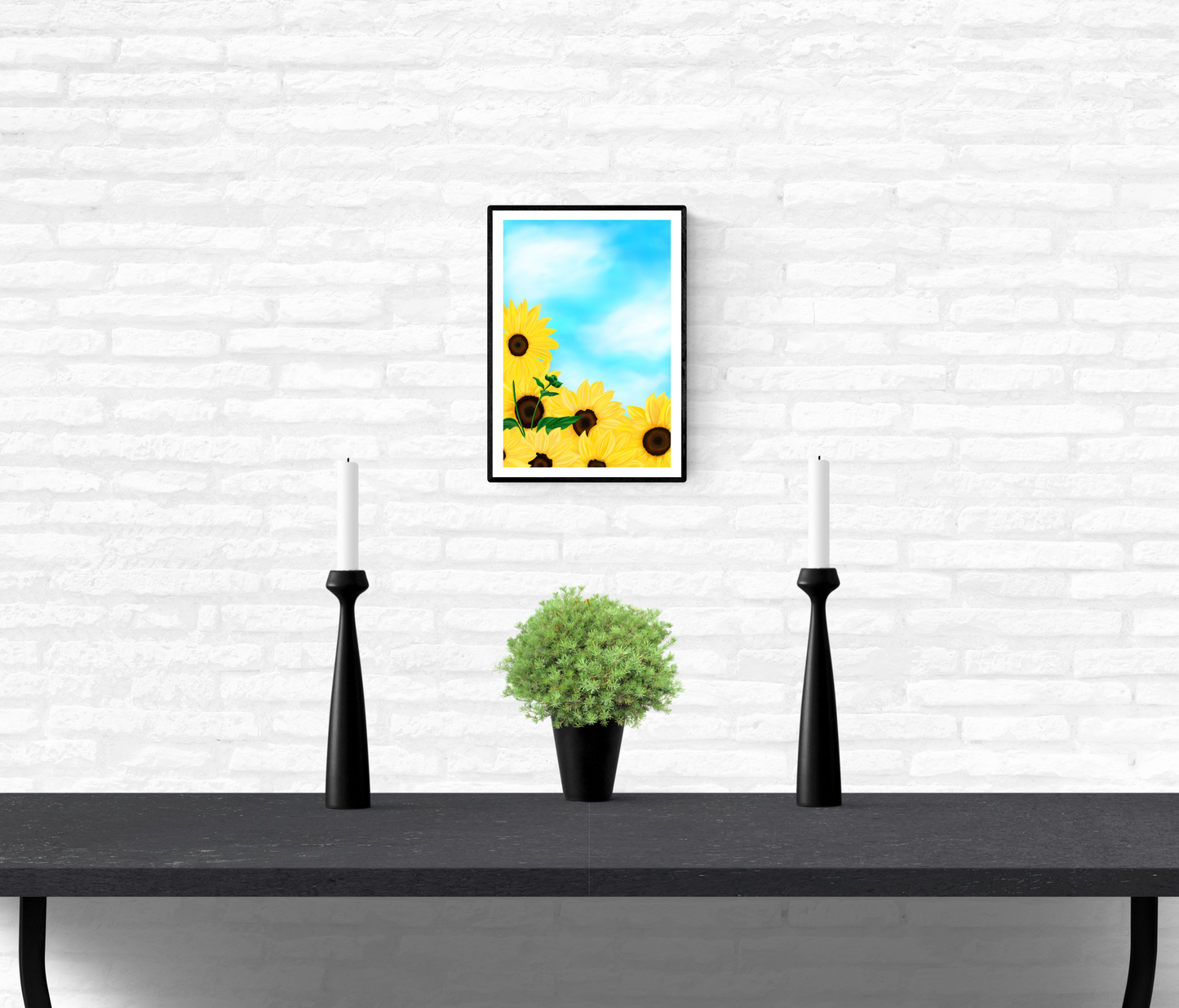 Blue Skies & Sunflowers • Wall Art Print