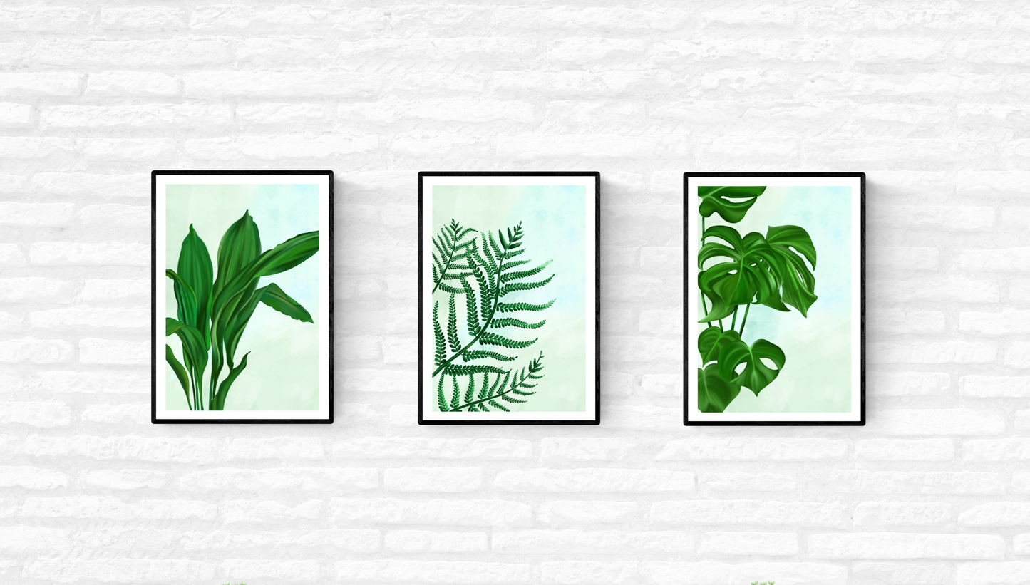 Houseplant Art Print Set • Wall Art Print