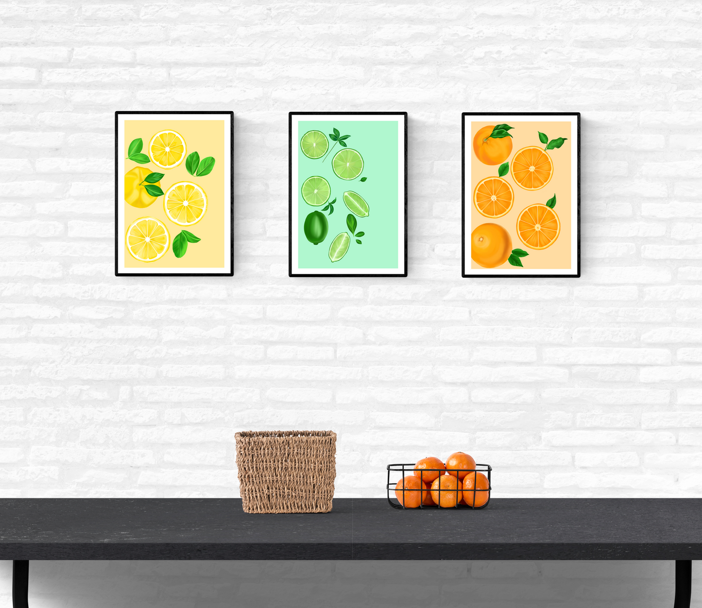 Citrus Fruit Print Set • Wall Art Prints