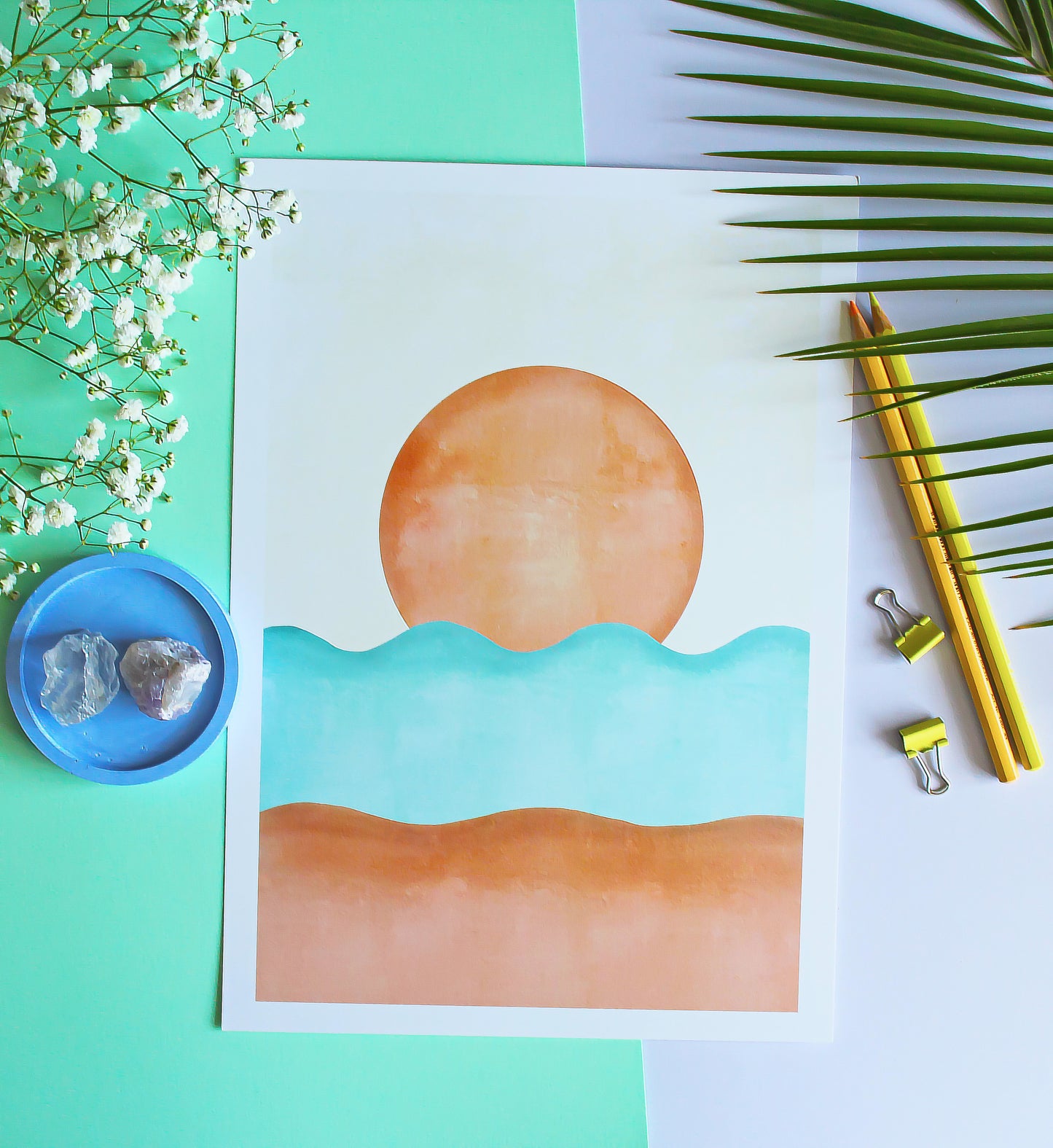 Sun & Sea Waves • Wall Art Print