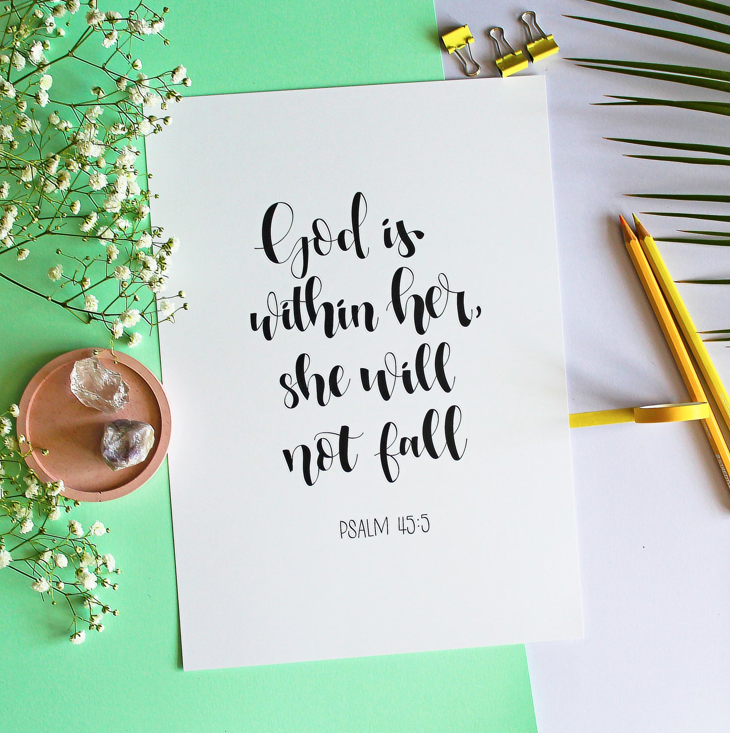 Psalm 45:5 • Typography Wall Print