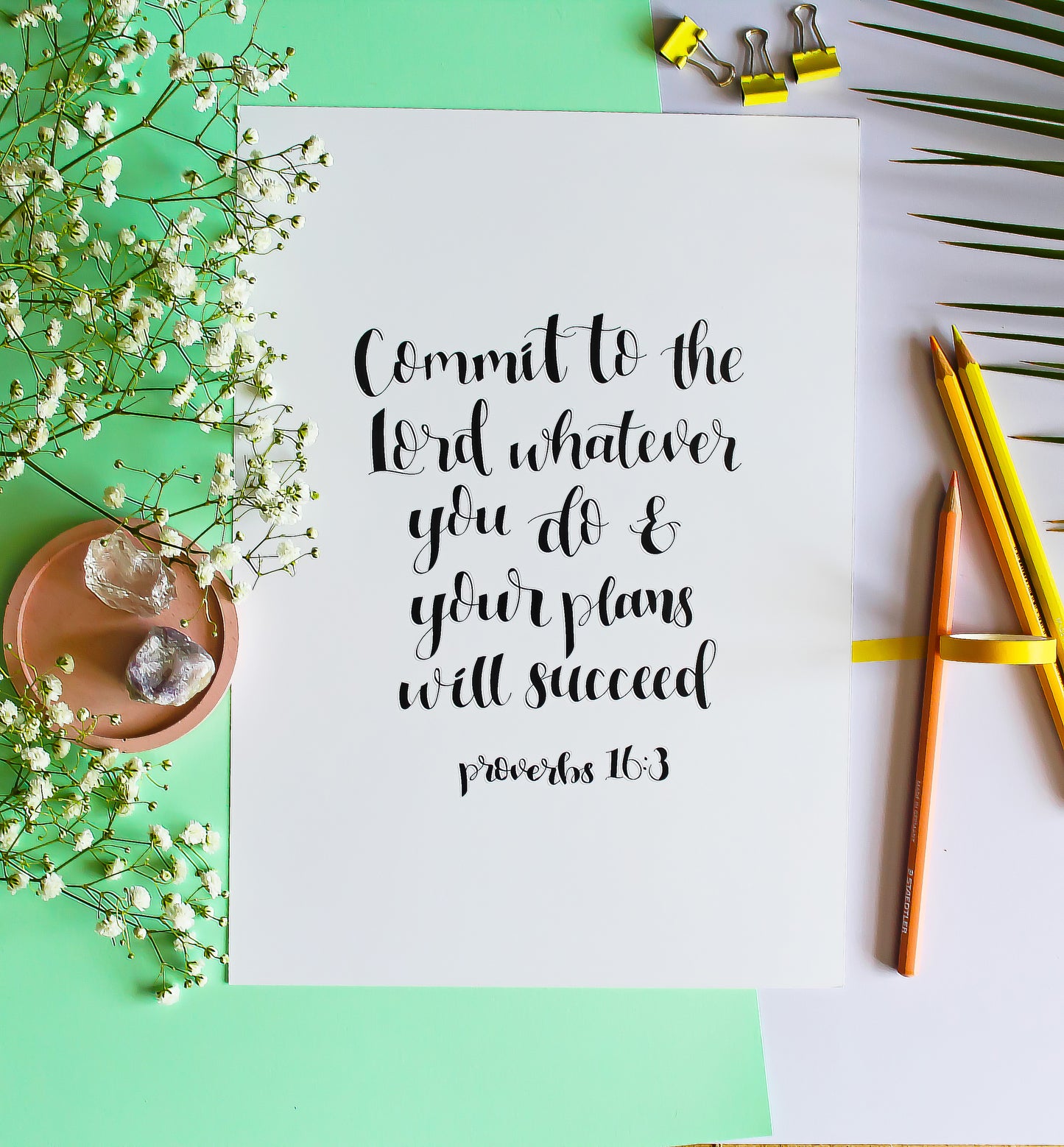 Proverbs 16:3 • Typography Wall Print