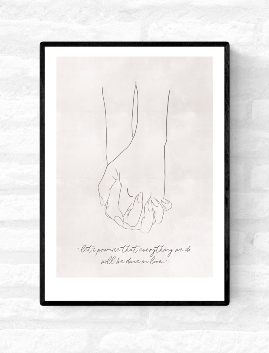 Lovers' Hands - III • Wall Art Print