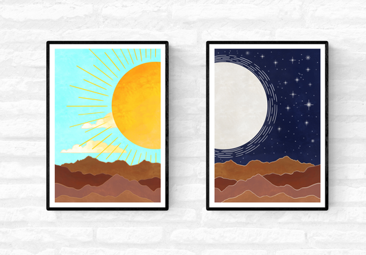 Day & Night Sky Duo • Wall Art Print
