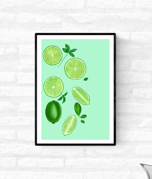 Limes - Citrus Fruits • Wall Art Print